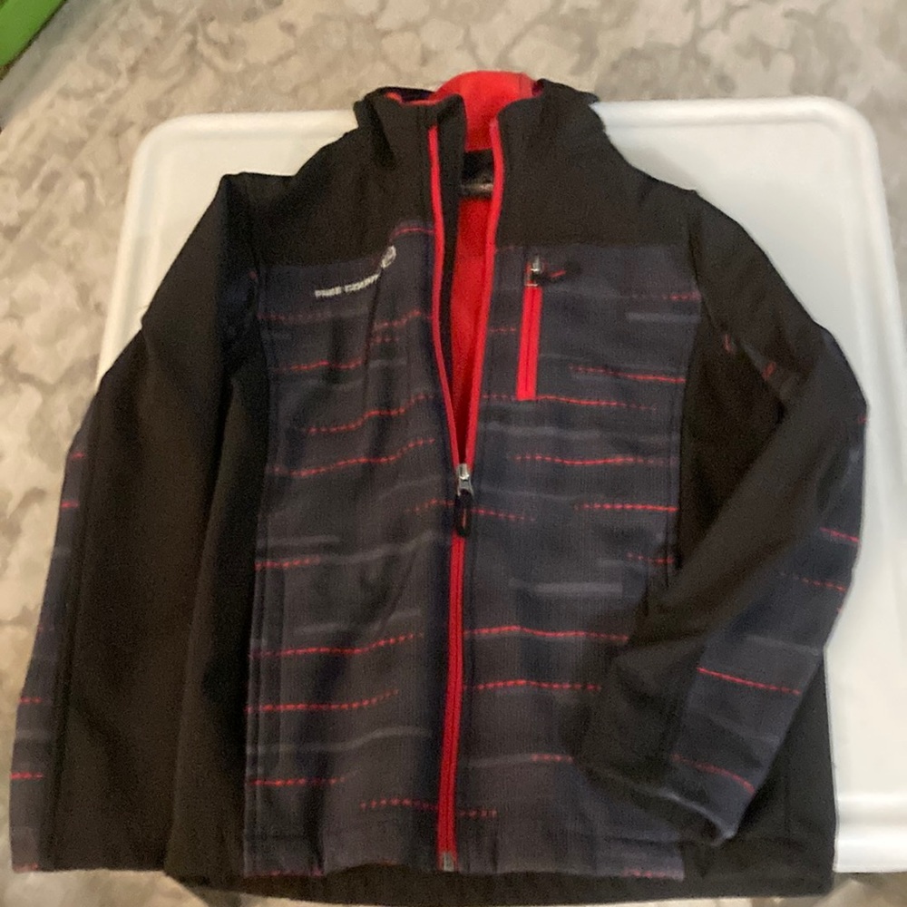 Free country, black, and gray and red jacket